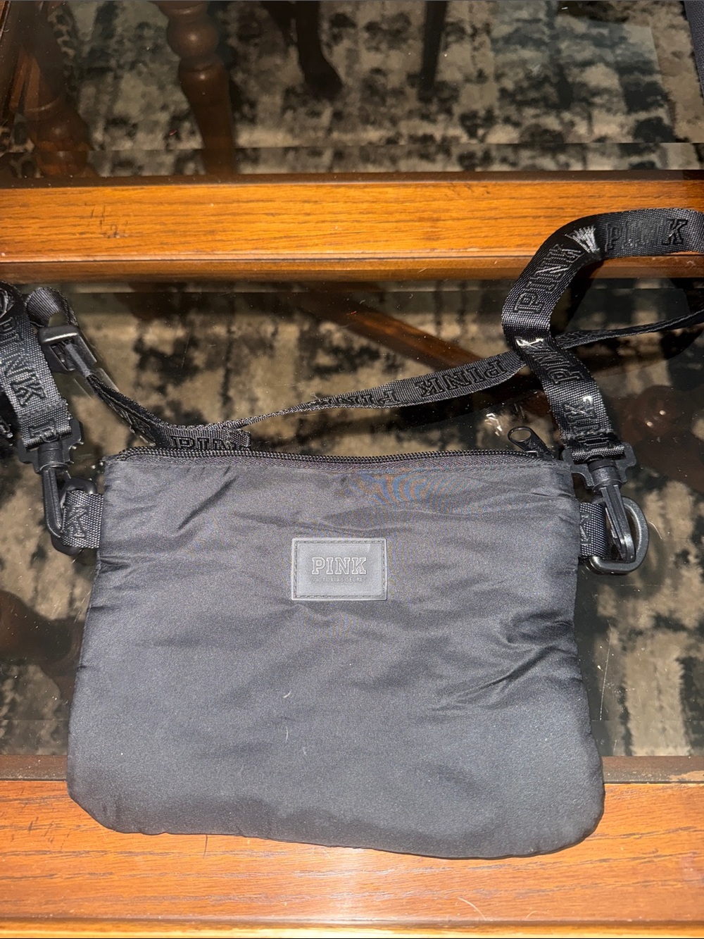 PINK Victoria's Secret Black Crossbody Belt Bag